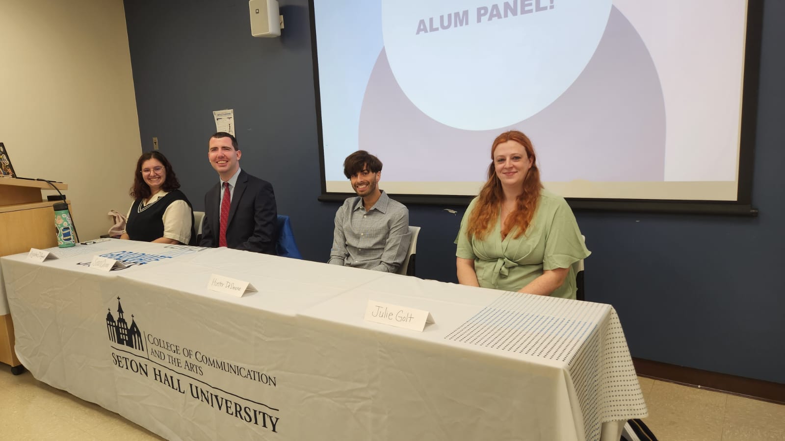 original comm-arts graduate panel image Panel of graduate comm-arts students.