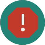 Basic Needs: Crisis Resolution Icon of an exclamation point with a stop sign.