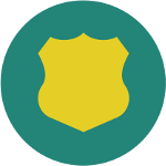 Basic Needs: Safety Icon of a badge.