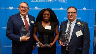 A photo of honorees David Adinaro, Debeka Bennett, and Daniel Katz. A photo of honorees David Adinaro, Debeka Bennett, and Daniel Katz.