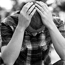 Depressed Man battling depression