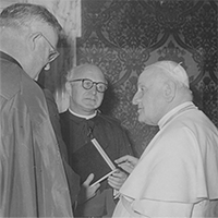 Msgr. John M. Oesterreicher with Pope Saint John XXIII Msgr. John M. Oesterreicher with Pope Saint John XXIII