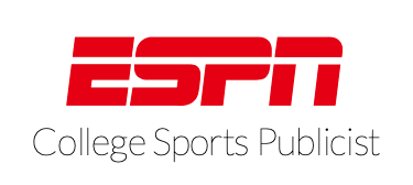 ESPN logo position ESPN logo with the words "College Sports Publicist" listed below.