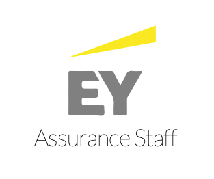 Ernst and Young logo Ernst and Young logo of an "EY" with a yellow line above it with the words "Assurance Staff" located below.