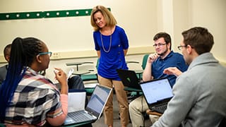 Stillman School of Business classroom with instructor and students.