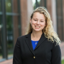 Mary Grace McNamara Image of student Mary Grace McNamara wearing a blazer on campus.