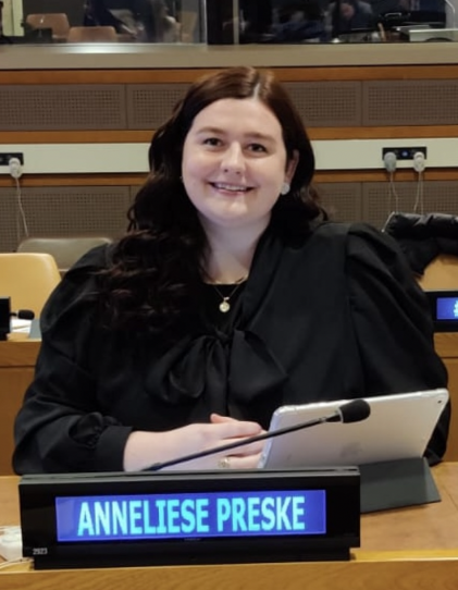 A photo of SHU MA Diplomacy and International Relations alum Anneliese Ivy Preske
