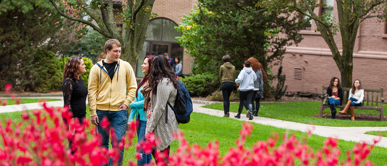 B.A. in Anthropology Program Header Students on the Seton Hall campus during the Spring.