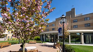 Boland Hall exterior in spring. Boland Hall exterior in spring.