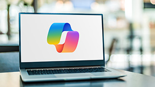Microsoft icon on laptop 