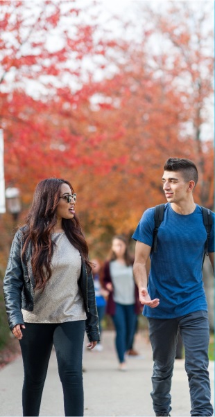 students walking