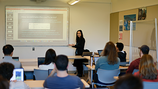 a professor teaching a class