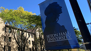 Banner on campus of Saint Elizabeth Ann Seton Banner on campus of Saint Elizabeth Ann Seton