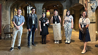 Erin Demczyszyn with interns at Mercer Museum.