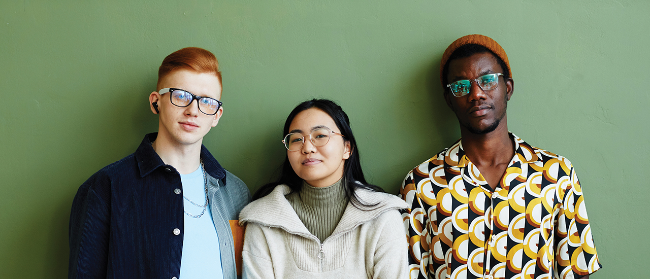 Diverse Gen Z workforce 3 Diverse Gen Z workforce Posing with a green background.