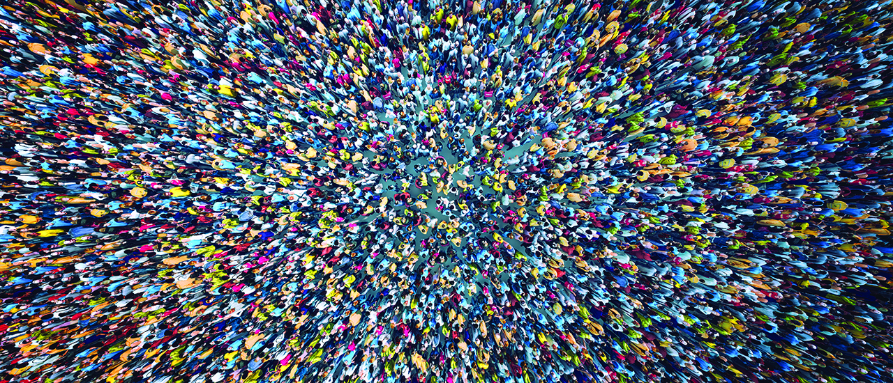 The Invisible Glue A large group of people.