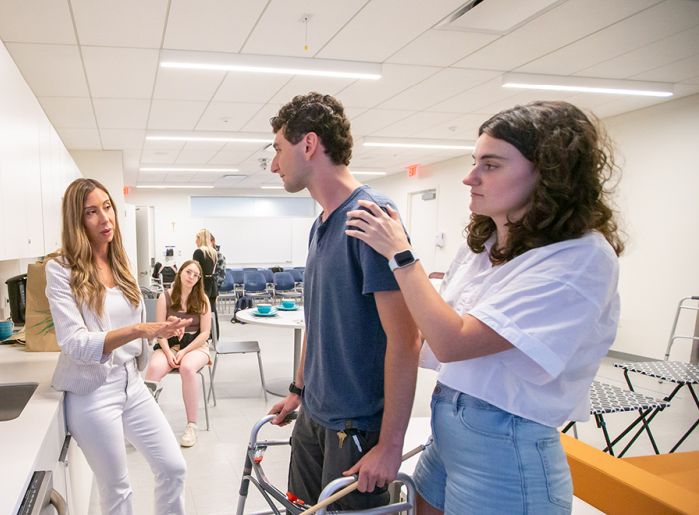 SHU occupational therapy students working with a patient