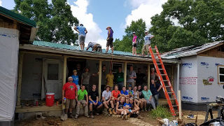 Students building houses in West Virginia Students building houses in West Virginia