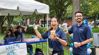 Resident Assistants with coffee 
