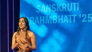 Sanskruti Brhambhatt giving presentation