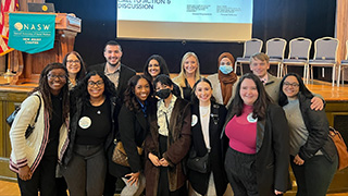 A group of social work students. A group of social work students.