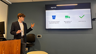 student presenting