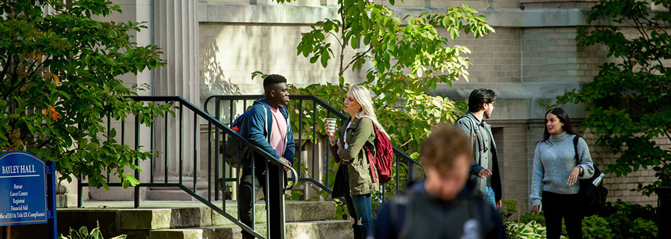 Students outside Bayley Hall
