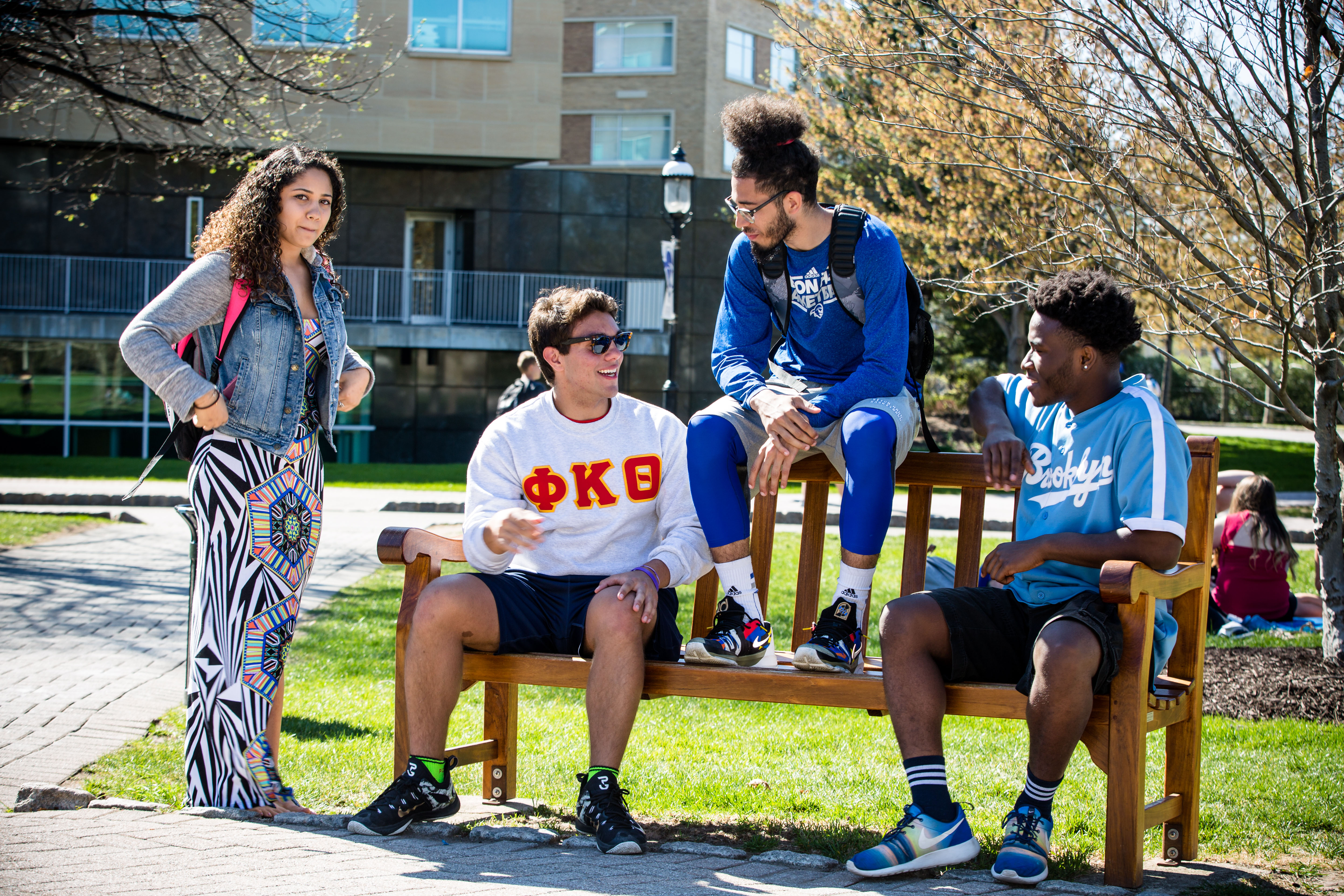 students-sitting-on-bench Students on a bench