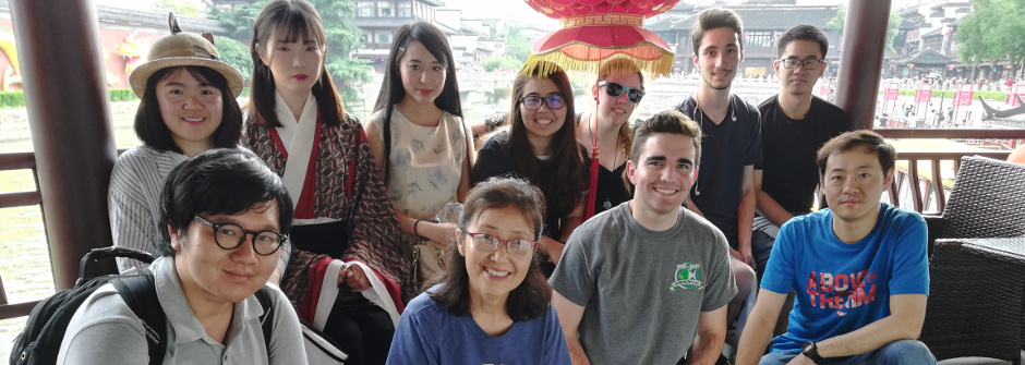 Students and faculty studying abroad in China.