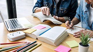 students studying