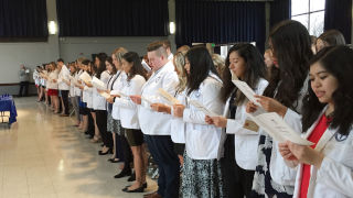 white_coat_ceremony2x320 Nursing students recited the Academic Integrity Oath as part of the White Coat Ceremony.